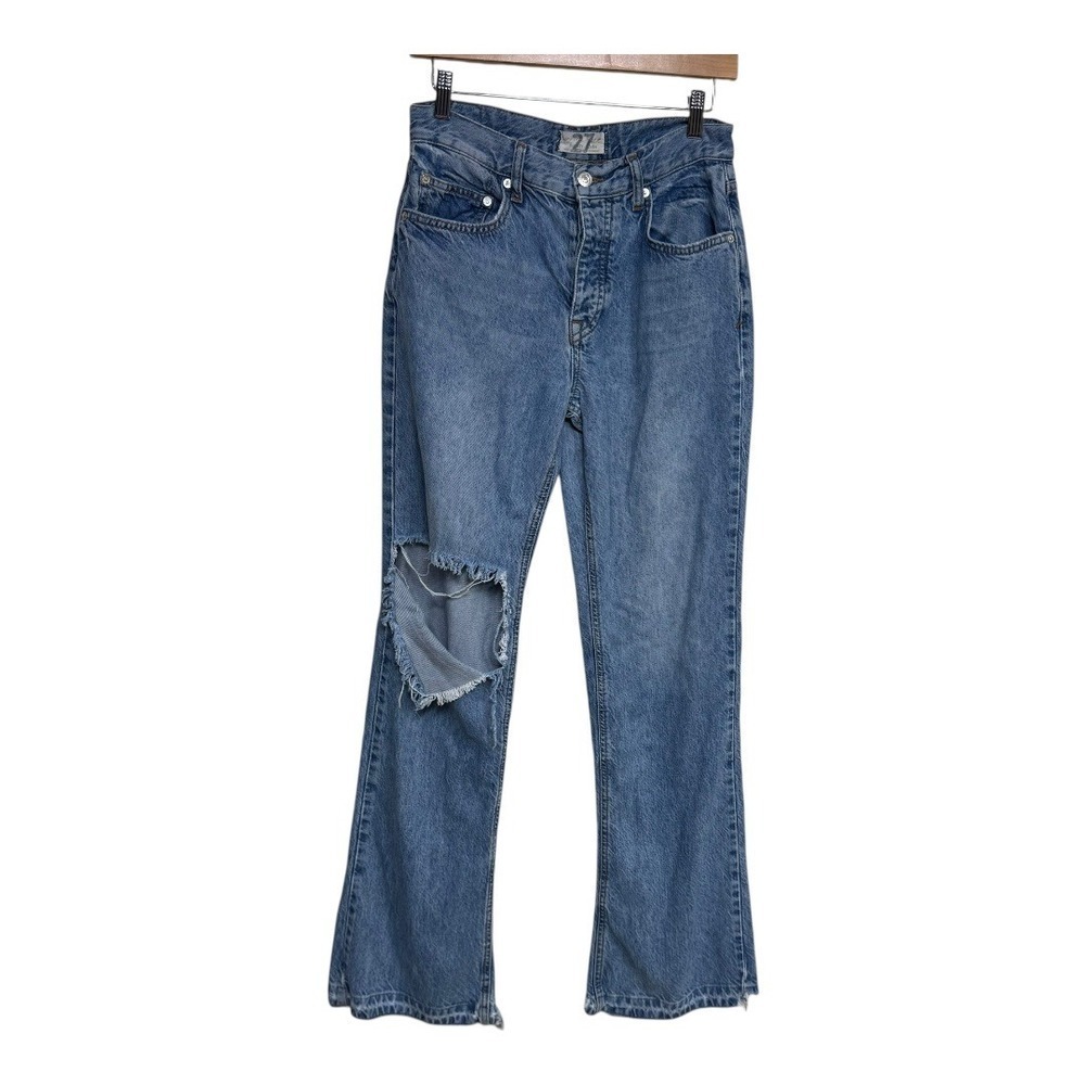 Free People We The Free 27 Twenty Seven Distressed Ripped Flare Jean Women Sz 27